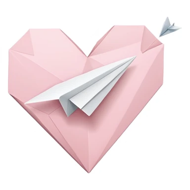 Pale pink heart and paper airplane sticker