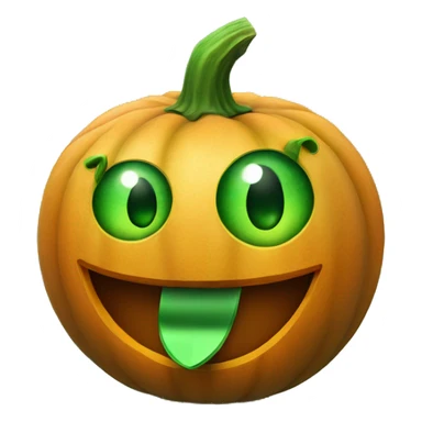 Halloween pumpkin with green dollar eyes and a money tongue sticker