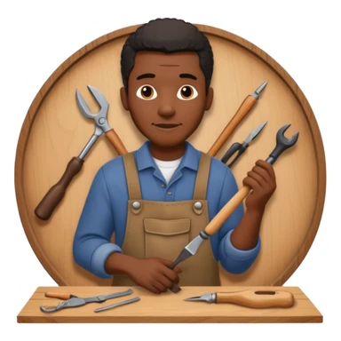 Wood Carving Craftsman black man sticker