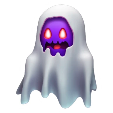 A menacing ghost with glowing red eyes and a sharp, toothy grin. Its body fades into shadow, with a soft Twitch purple glow around the edges. Glitchy, pixelated effects make it look like it’s emerging from a corrupted stream, adding to its eerie vibe. sticker