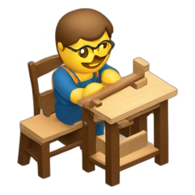 isometric woodworking teach with student sticker