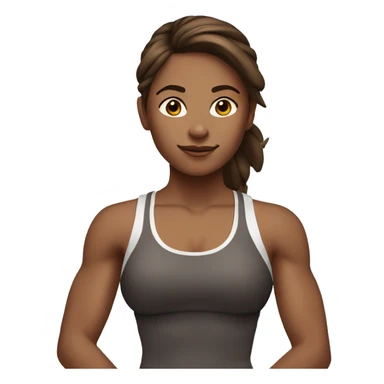 Fitness girl brown hair sticker