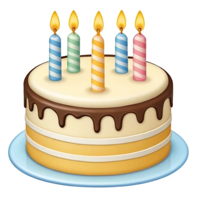 un gateau d'anniversaire dessiner au trait de couleur blanc sticker