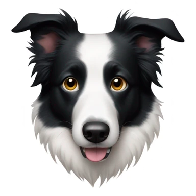 white border collie with black spot on half of the face and one eye sticker
