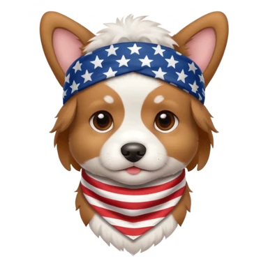 Puppy wearing an American bandana sticker