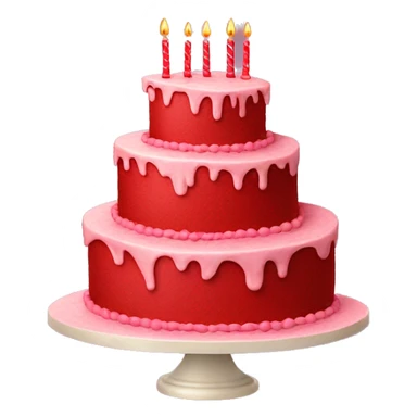 3 tiers red birthday cake sticker