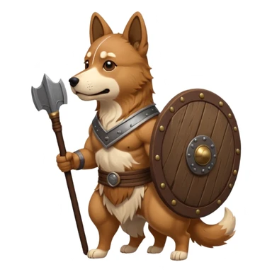 ancient korean dog with only wooden shield sticker