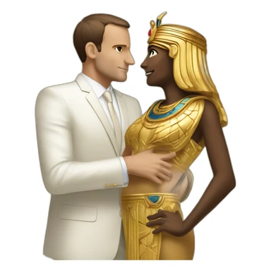 macron tombe amoureux d'une momie pharaonique sticker