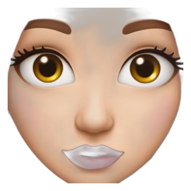 Eyes with long eyelashes, cute face, pink lips, pretty nose sticker