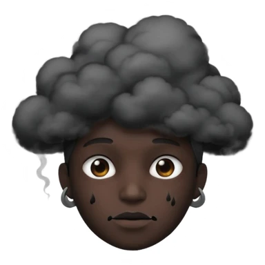 A pitch black head covered in black smoke  sticker