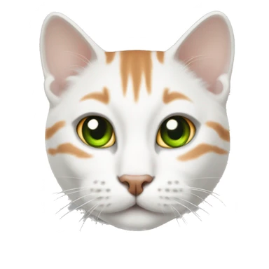 white tabby with orange mostly white with green eyes  sticker