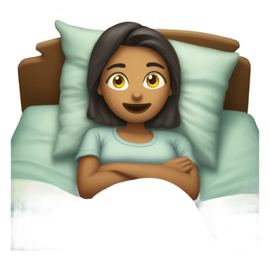 que sea un emoji de una chica acostada en su cama durmiendo  sticker