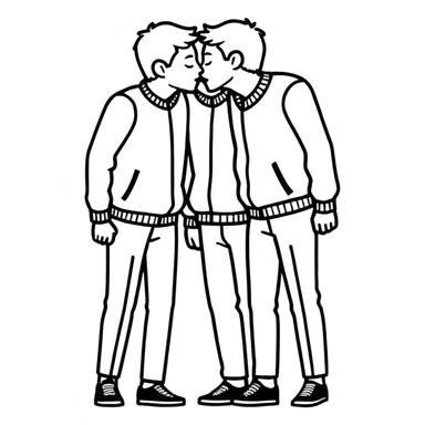 male kissing male  sticker