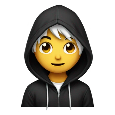 A emo kid wearing a hoodie sticker