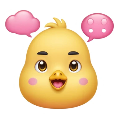A smart chick emoji with a thinking bubble sticker