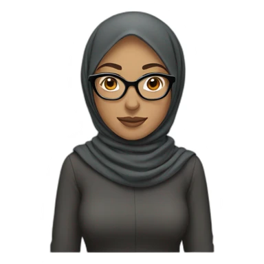 woman with hijab wearing glasses sticker