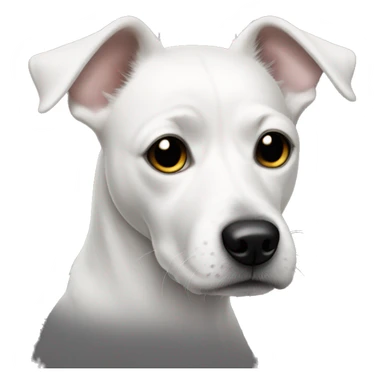 White Dog with black patches covering eyes sticker