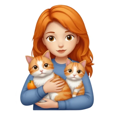 girl holding two cats sticker