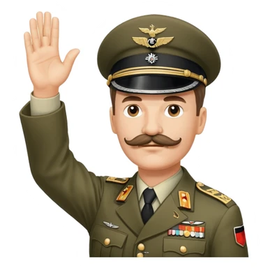 German Commander with moustache in World war 2 raising his Right Hand  sticker