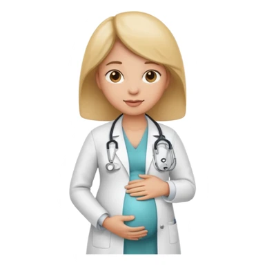 emoji obstetric doctor, pregnant care, stethoscope sticker