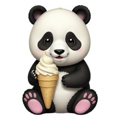 Panda eating ice cream sticker