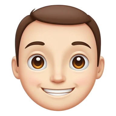smiling face with a prominent forehead, cute and expressive sticker