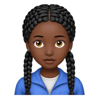 very black skin girl with black braids sticker