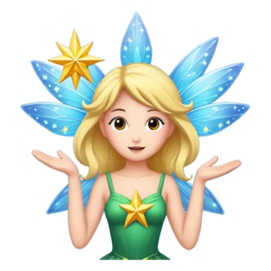 fairy character idea pose with star burst above head sticker