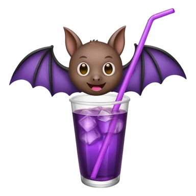 black bat drinkig soda sticker