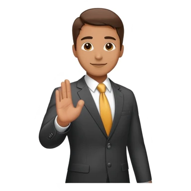 Professional salesman in suit with handshake gesture sticker