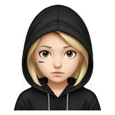 hacker girl with black hoodie sticker