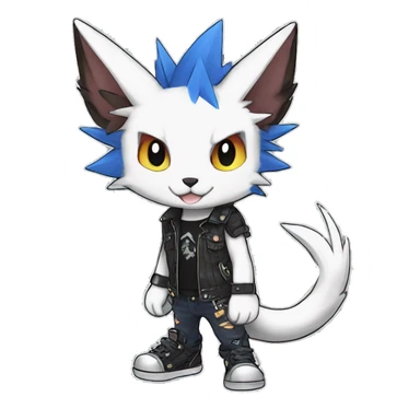 cute cool edgy punk Digimon-Fakemon-animal full body sticker