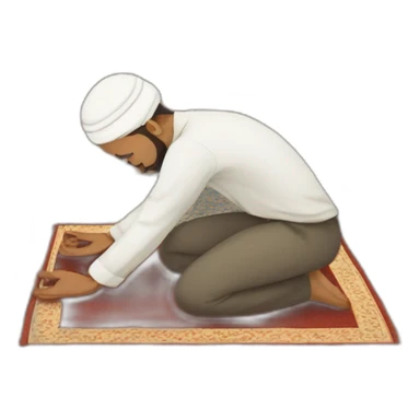 Muslim man prostrating himself on a carpet sticker