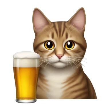 Gato com copo de cerveja sticker