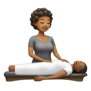 Lady getting a massage sticker