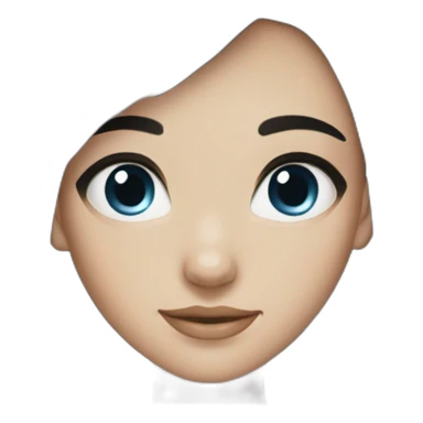 girl short black hair blue eyes sticker