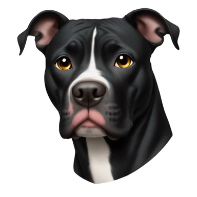 Black Pitbull with white line down nose sticker