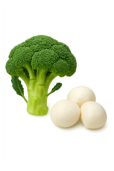 broccoli accanto a mozzarelle sticker