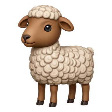 wood carved mini sheep figure sticker