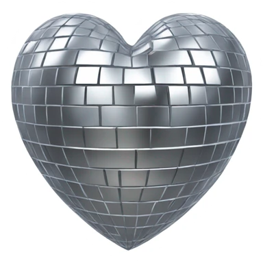 Silver Disco ball heart  sticker