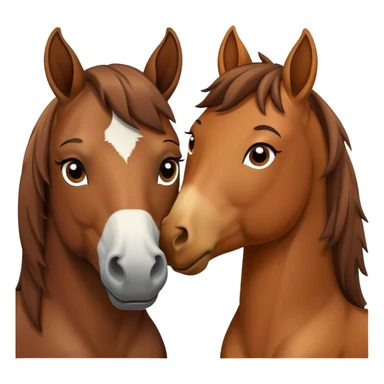 horse kissing sticker