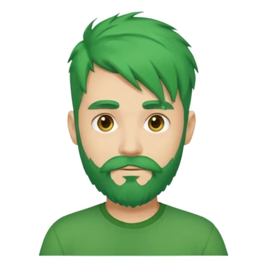 man with green hair and beard sticker