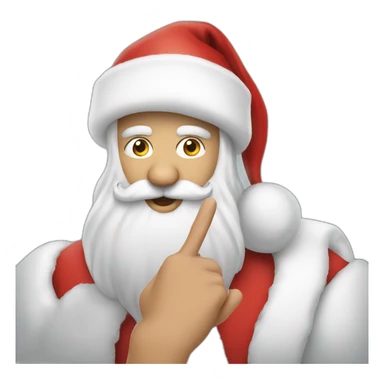 santa hushing people we can see his finger sticker
