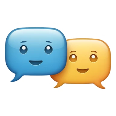Minimal flat emoji of two speech bubbles facing each other sticker