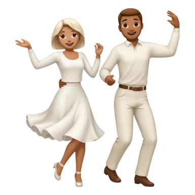 Man and woman dancing white sticker