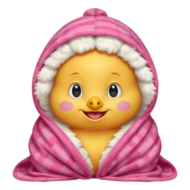 happy smile red chicks in pink blanket sticker