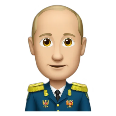 Putin with the Ukrainian flag sticker