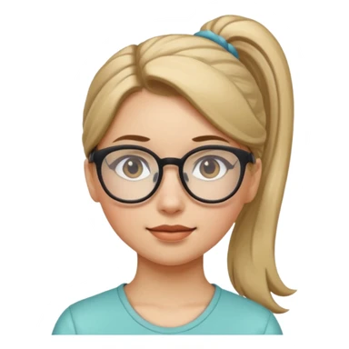 Ponytail Girl with Glasses sticker