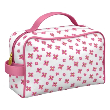 Toiletry bag with a pattern of little flowers pink sin asa sticker