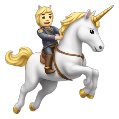 Airplane riding unicorn sticker